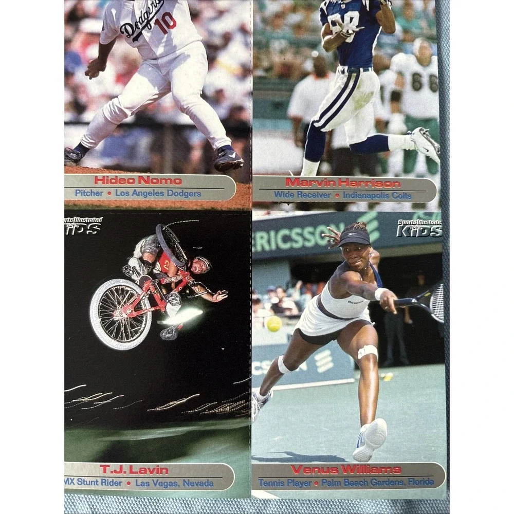 2002 Sports Illustrated for Kids 9-Card Uncut‎ Sheet Sue Bird Venus Williams